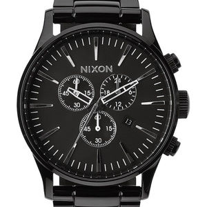 NIXON Sentry Chrono Mens Watch Black Stainless